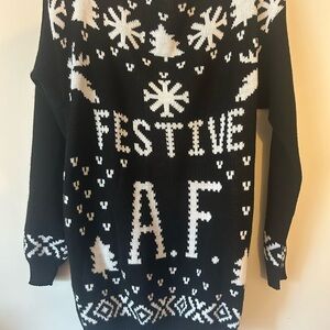 Boohoo Black and White Knit Sweater